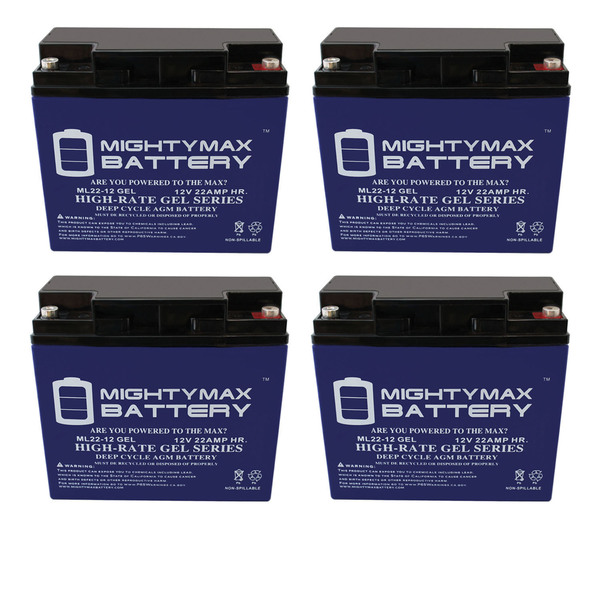 Mighty Max Battery 12V 22AH GEL Battery Replacement for Sola ES4000 - 4 Pack ML22-12GELMP4790